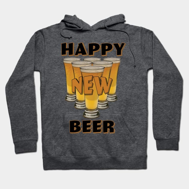 Happy New Beer Hoodie by LahayCreative2017